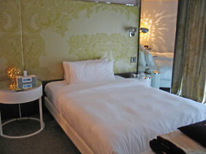 Single bed in double room, W Hotel, St. Petersburg, Russia (Photo by Susan McKee)