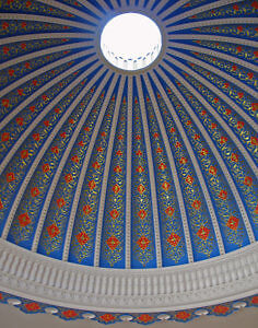 Dome in lobby of Minorai-Kalon Hotel, Bukhara, Uzbekistan (Photo by Susan McKee)