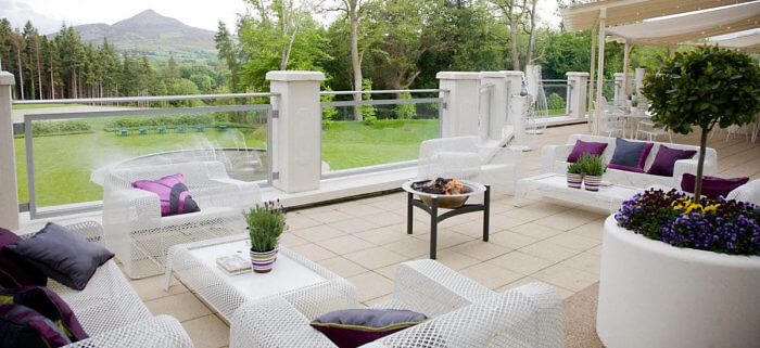 Don't resist stepping onto the outdoor terrace at Sika Restaurant inside the Powerscourt Hotel.