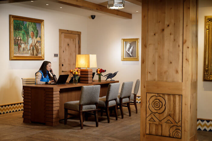 The Blake is an 80-room lodge and provides personal check-in attention surrounded by curated art.