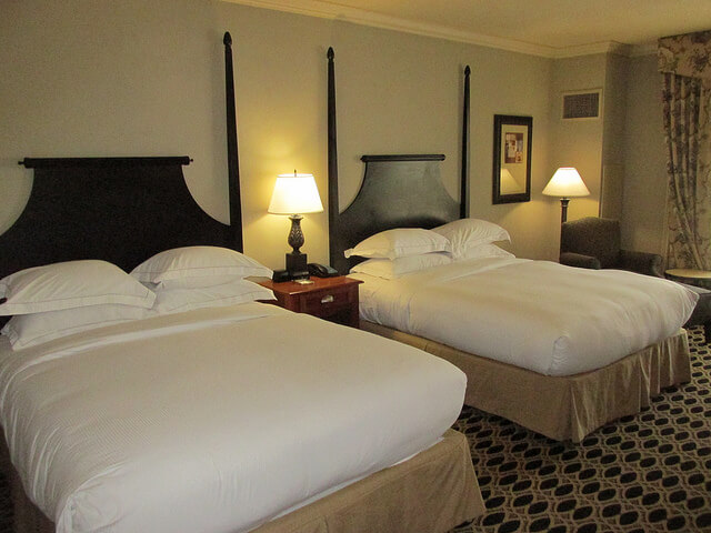 double queen room, hilton columbia center, columbia, south carolina hotel