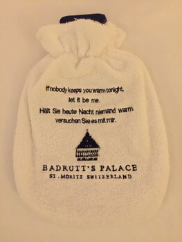 Hot water bottle, Badrutt's Palace Hotel, St. Moritz, Switzerland