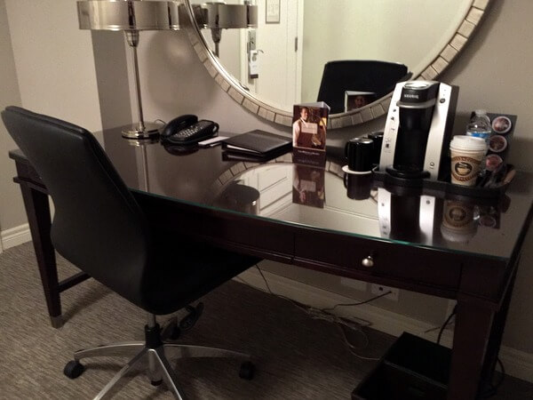 Work desk, Omni King Edward Hotel, Toronto, Ontario, Canada