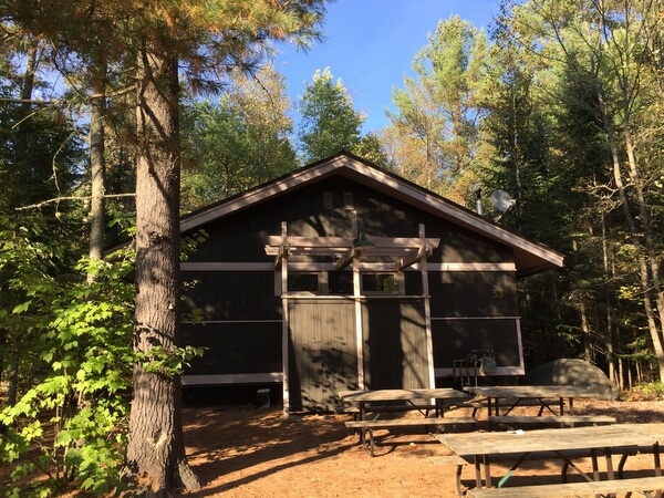 Dining cabin, Canadian Ecology Centre, Mattawa, Ontario, Canada