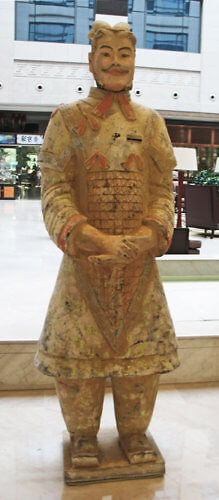 Replica terracotta warrior, Wyndham Grand Xi'an South, China (Photo by Susan McKee)