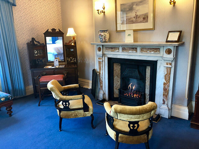 fireplace, ardtara county house, ireland's blue book hotel, county derry, northern ireland