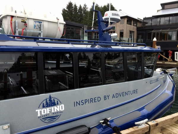 Whale watching boat, Tofino Resort & Marina, Tofino, BC, Canada