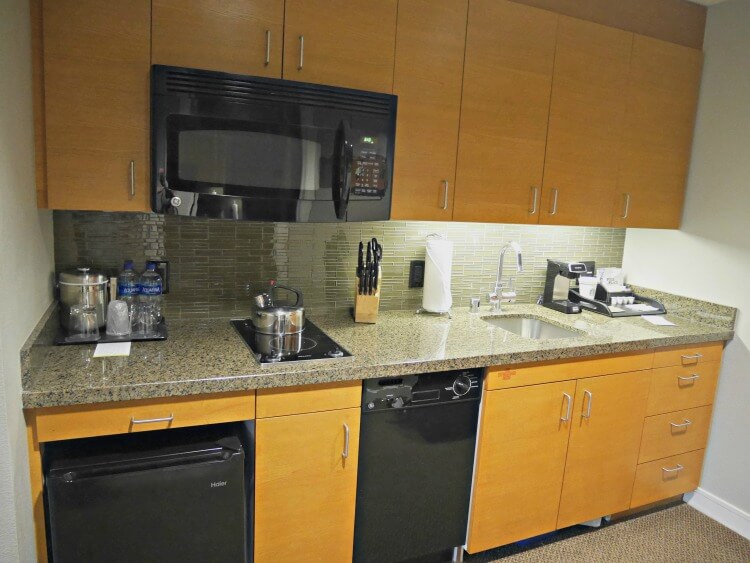 kitchen in room at westin mammoth