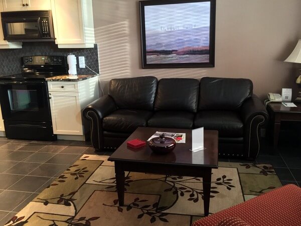 Condo living room, Bighorn Meadows Resort, Radium Hot Springs BC Canada