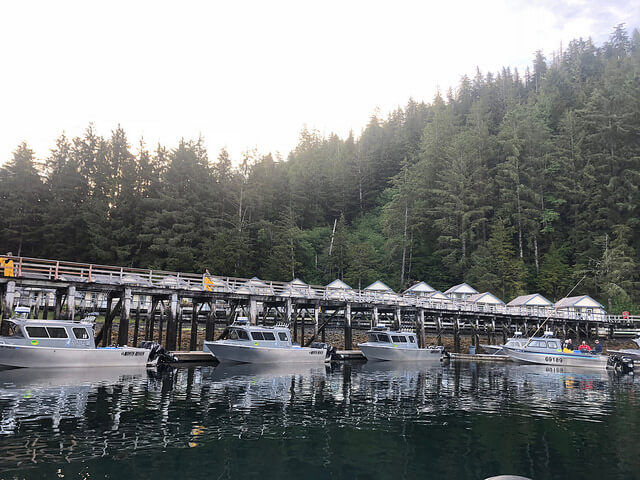 waterfall resort historic cabins, boardwalk cabins southeast alaska fishing lodge, prince of wales island