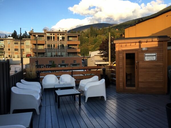 Roof deck, Adventure Hotel, Nelson BC Canada