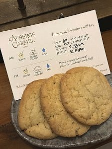 turndown cookies at L’Auberge Carmel 