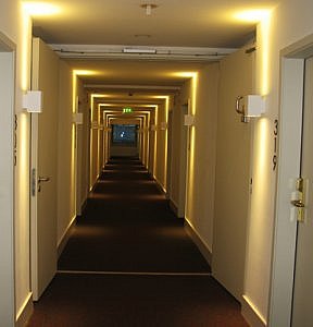 Hallway, NH Collection Hotel Cologne Mediapark, Germany (Photo by Susan McKee)