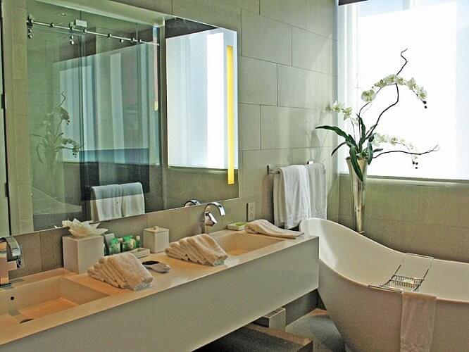 Bathroom, Modernism Collection Suite, Conrad Indianapolis, Indiana 