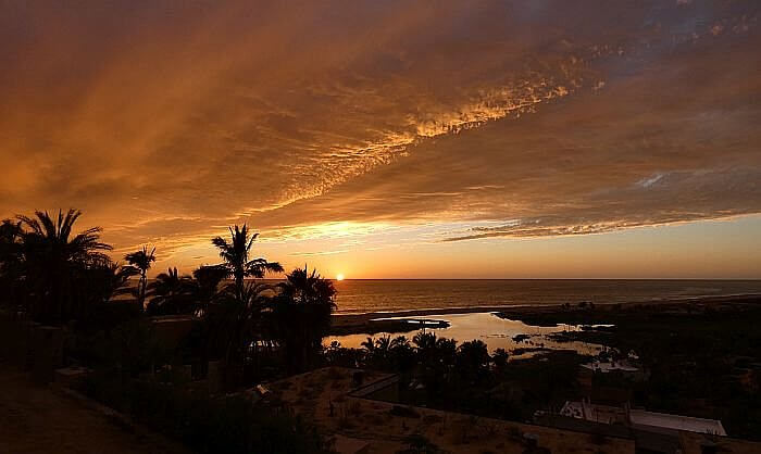 Todos Santos sunset view from Los Colibris Casitas in Baja