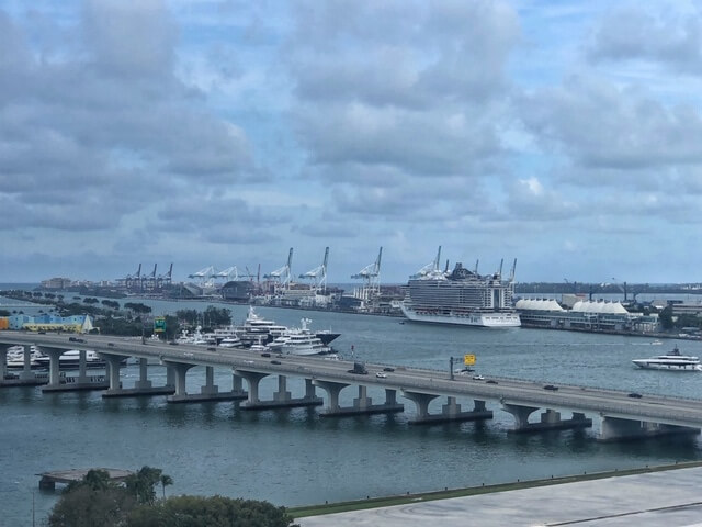 view of miami cruise terminal