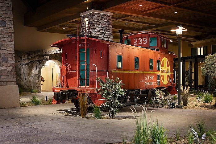 The autehentic Colorado rail car in the Grand Lodge of the Gaylord Rockies Resort in Aurora, CO Photo Credit: Gaylord Rockies