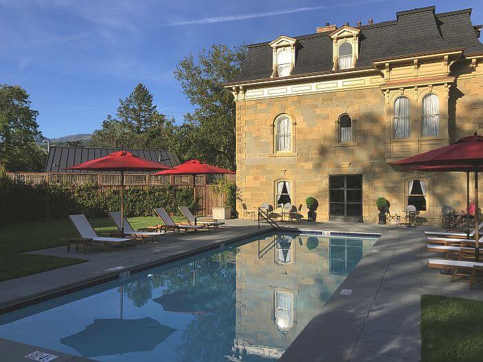 The backyard and pool at The Francis House