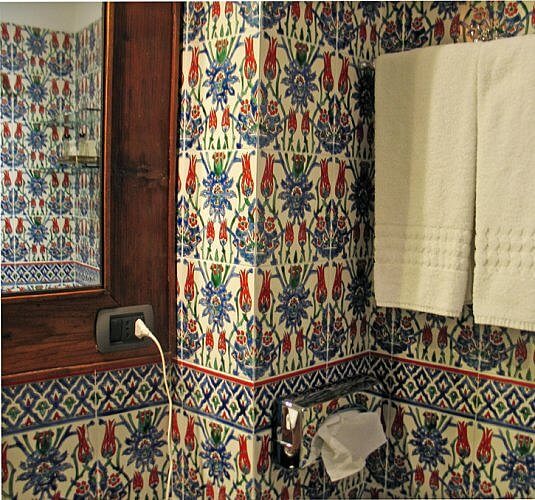 Bathroom, Algila Hotel, Siracusa, Sicily (Photo by Susan McKee)