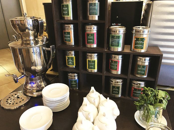 tea selection offered at breakfast buffet, Movenpick Geneva