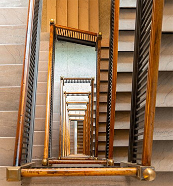 Interior stairway, Doubletree Hotel by Hilton, Youngstown, Ohio (Photo courtesy of Doubletree Hotel by Hilton)