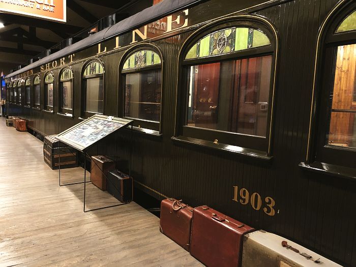 restored train car at Holiday Inn West Yellowstone