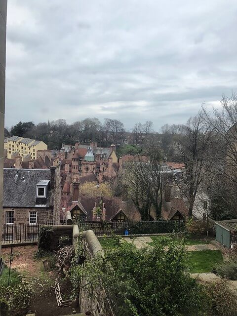 dean village, view from b+b edinburgh scotland