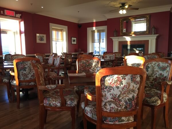 Dining room, Chateau Lamontagne, Sainte-Anne-des-Monts, Gaspé, Quebec Canada