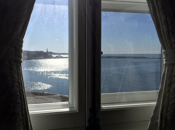 Guest room view, Chateau Lamontagne, Sainte-Anne-des-Monts, Gaspé, Quebec Canada