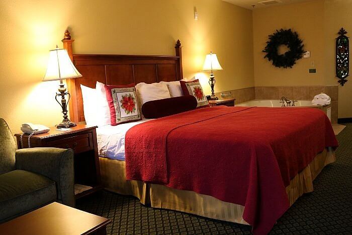 King bed guest room at The Inn at Christmas Place, Inn at Pigeon Forge