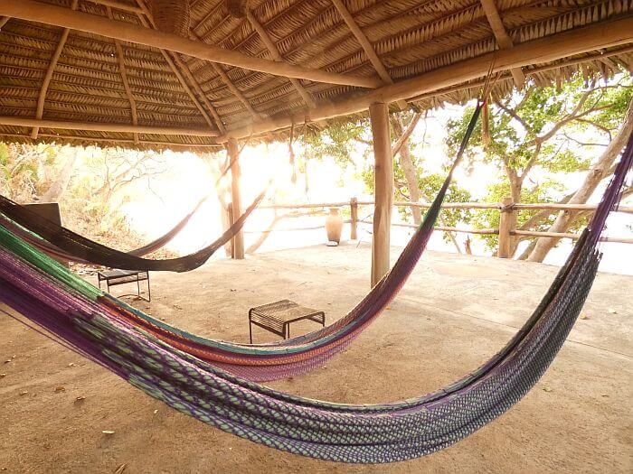 hammocks on a hidden beach north of Sayulita and San Pancho