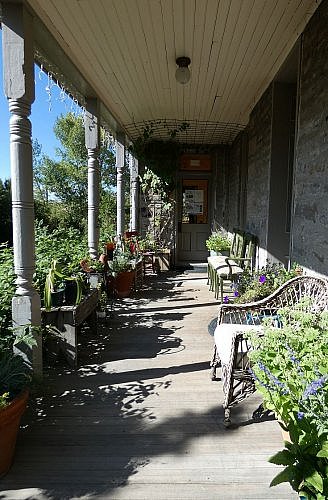 Porch at the Elling House Inn bed and breakfast in Virginia City, Montana, an 1876 mansion in a historic mining town