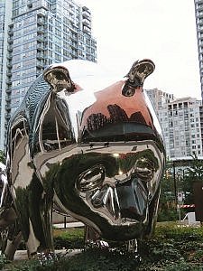 public art outside The Douglas in Vancouver, Canada