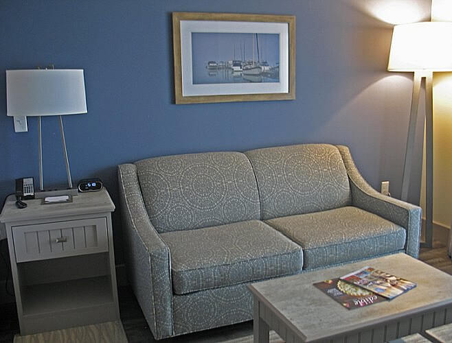 Guestroom, Chautauqua Harbor Hotel, Celoron, New York (Photo by Susan McKee)