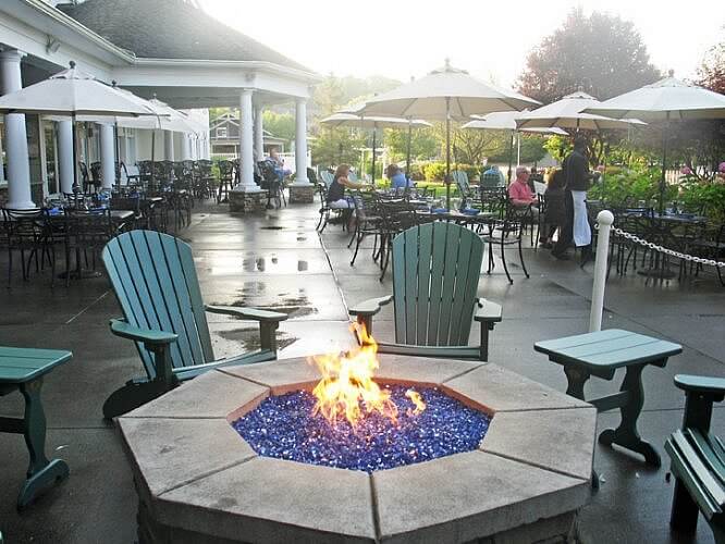 Fire pit,Watkins Glen Harbor Hotel, Watkins Glen, New York (Photo by Susan McKee)