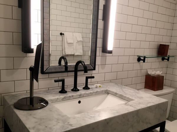 Guest bath, Hotel Theodore, Seattle, Washington