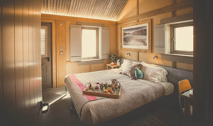 Camp Glenorchy cabin interior, New Zealand, sustainable 