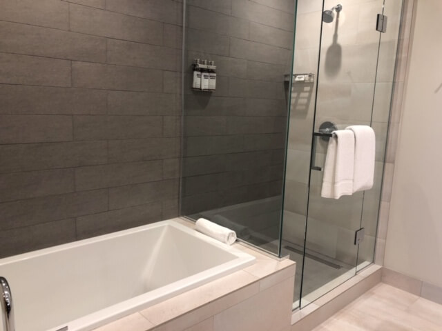 Spacious bathroom at Hyatt Regency Seattle