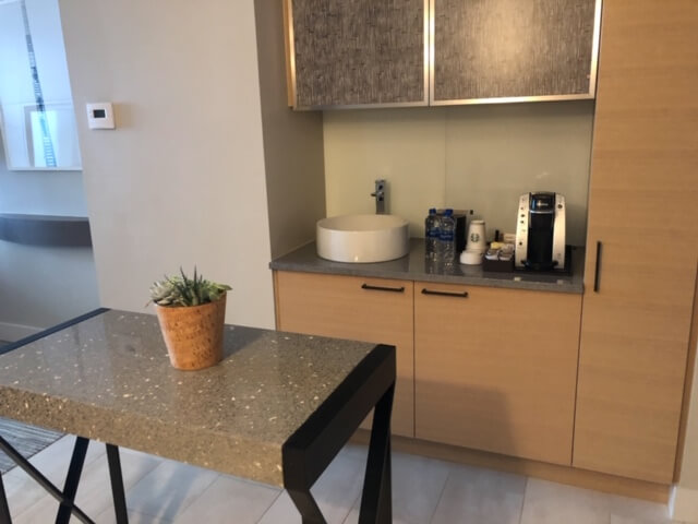 table and kitchenette in Regency Suite at Hyatt Regency Seattle