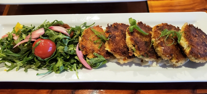 Crab cakes from the Chartroom Restaurant