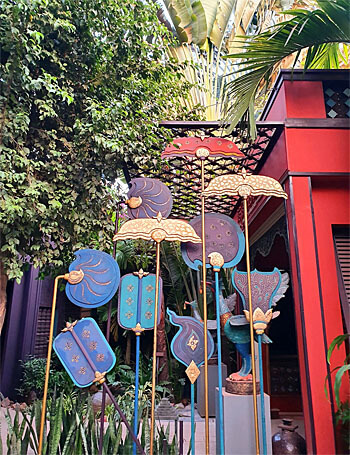 Umbrella sculptures by Lim Muy Theam, Siem Reap, Cambodia