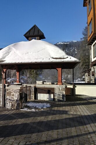 deck looking out at Tamarack Resort Idaho