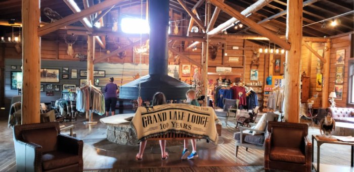 lobby with timber beams