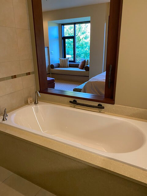 Six foot soaking tub in room at Allison Inn & Spa