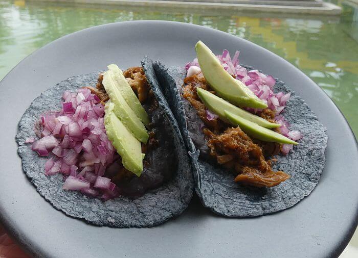 dining at Makaaba - cochinita pibil tacos