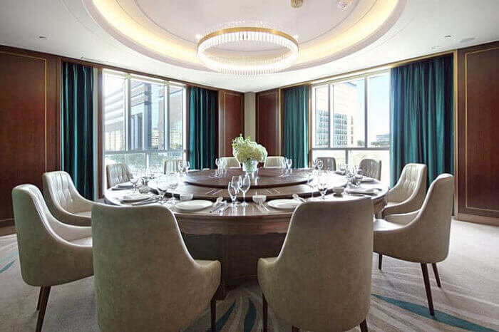 Private dining room with Chinese lazy susan table