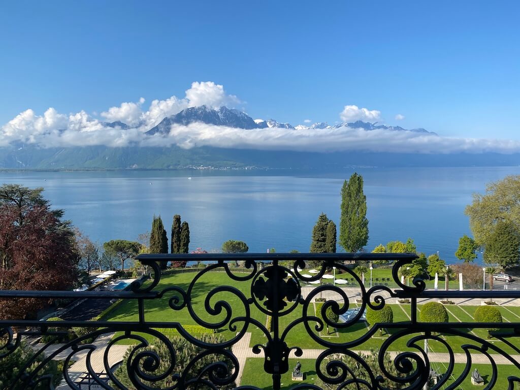 Balcony view, Fairmont Le Montreux Palace, Montreux Switzerland