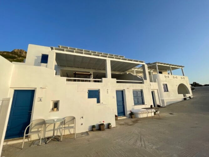 exterior of April and Sea hotel in Naxos, Greece