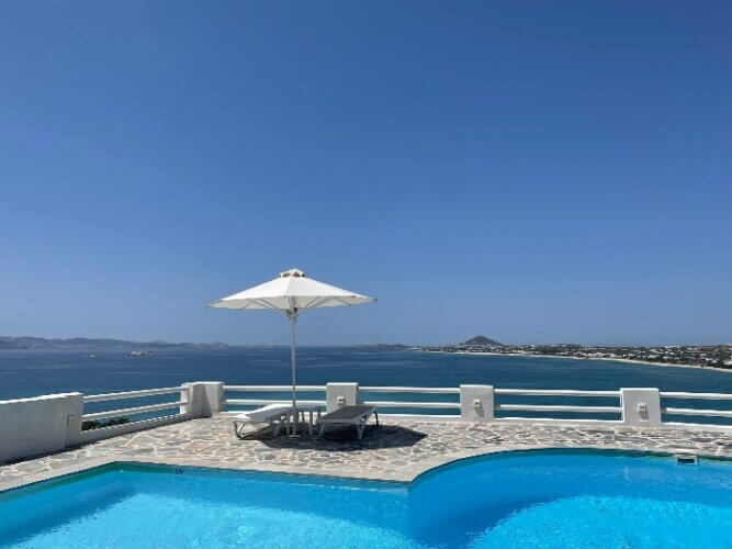 main pool at Apricot and Seat in Naxos Greece