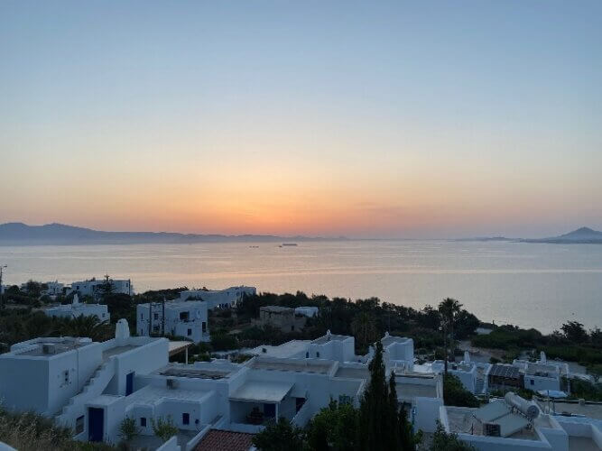 view from Apricot and Sea hotel in Naxos Greece